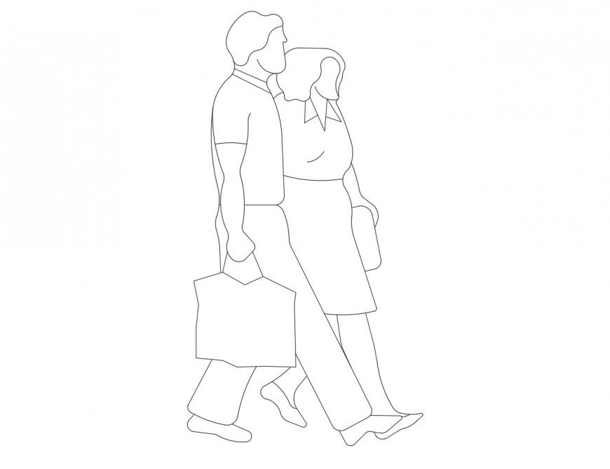 Office couple elevation 2d block cad drawing details dwg file