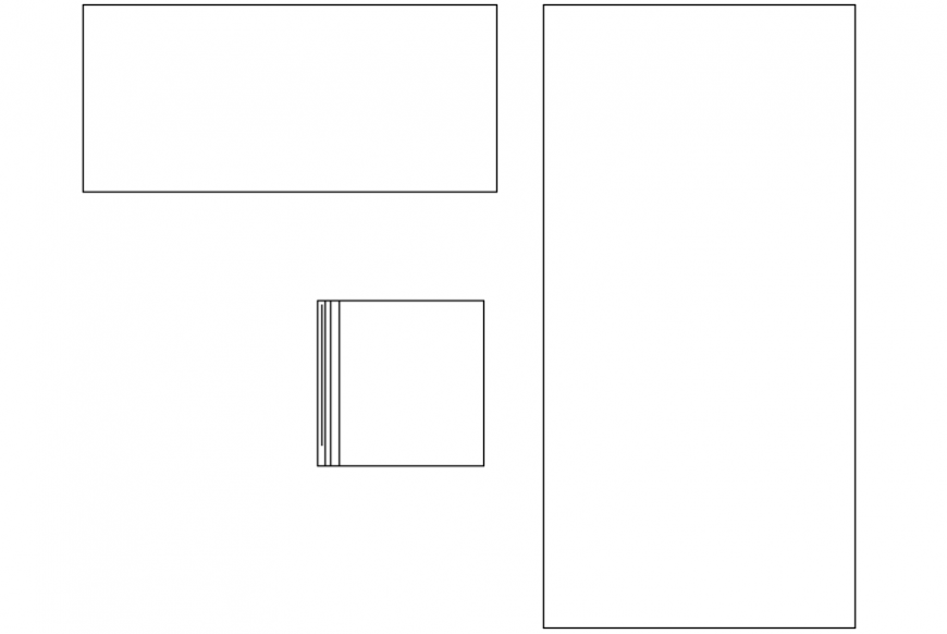 Office desk and table and elevation block drawing details dwg file