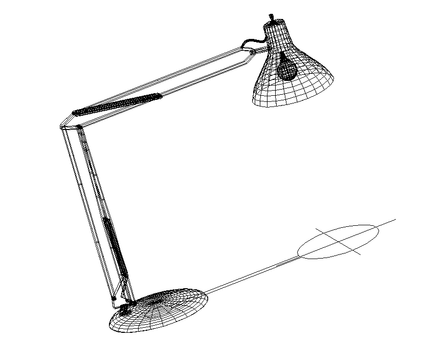 Office desk lamp Cad 2 D model detail dwg file