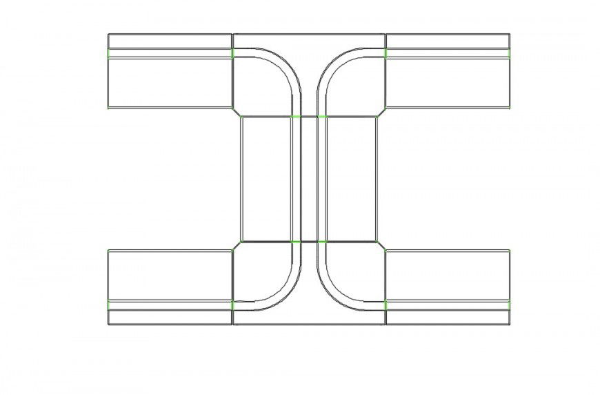 Office desk table top view elevation cad drawing details dwg file