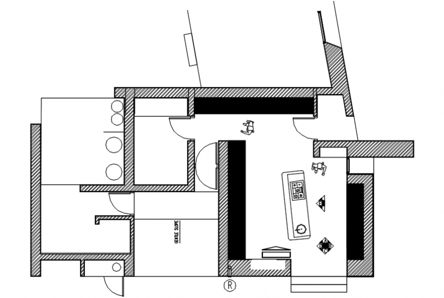 Office desk top elevation