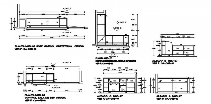 Office desks, tables and furniture elevation and carpentry drawing details dwg file