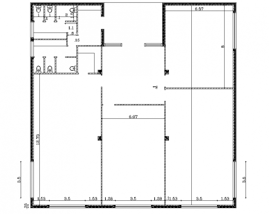 Office entrance design detail drawing in dwg file.