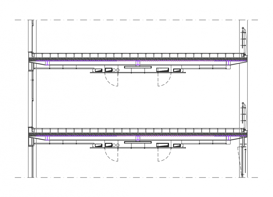 Office false ceiling constructive structure details dwg file