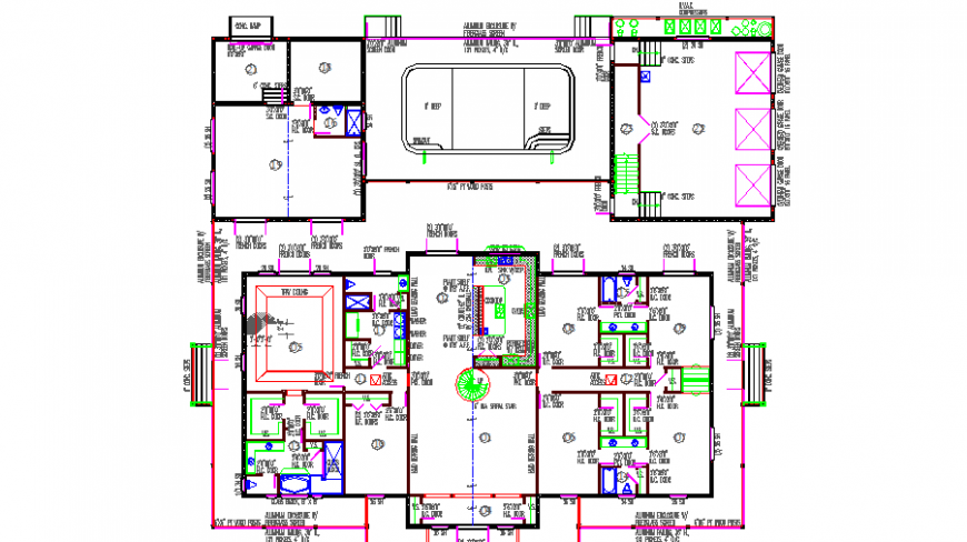 Office first floor framing plan cad drawing details dwg file