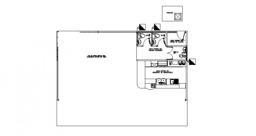 Office floor sanitary facilities layout plan and installation cad drawing details dwg file