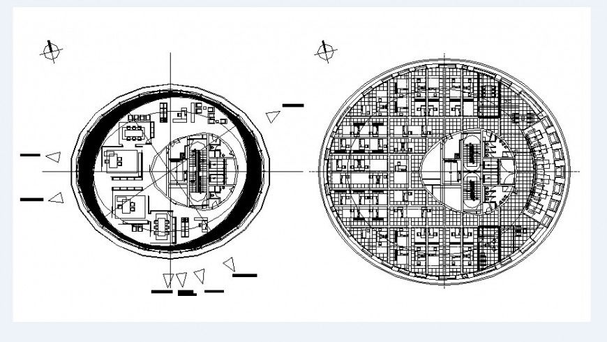 Office floors distribution plan with furniture drawing details dwg file