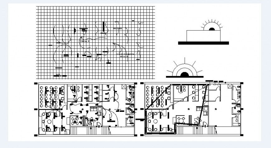 Office floors layout plan and electrical installation plan drawing details dwg file