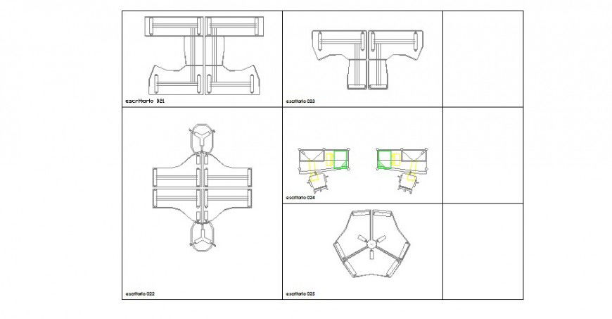 Office furniture and ceiling blocks cad drawing details dwg file