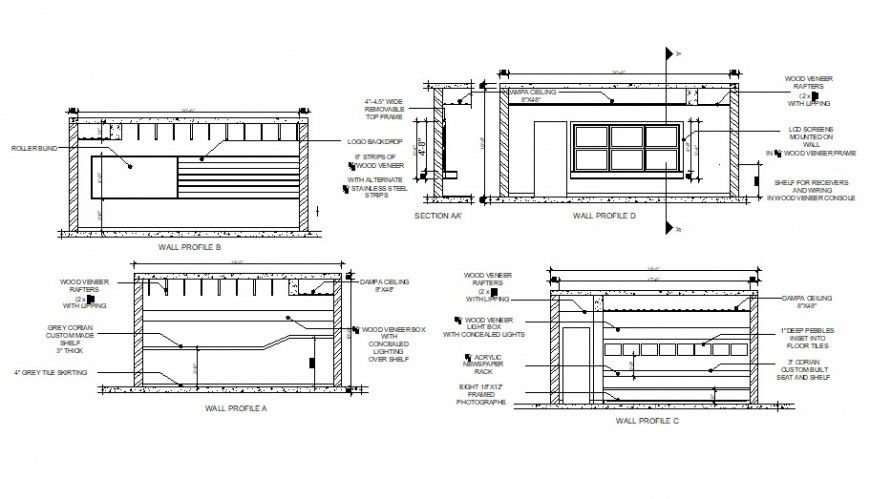 Office furniture and interior cad drawing details dwg file