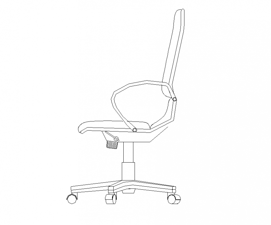 Office furniture Chair detail elevation 2d view CAD blocks dwg file