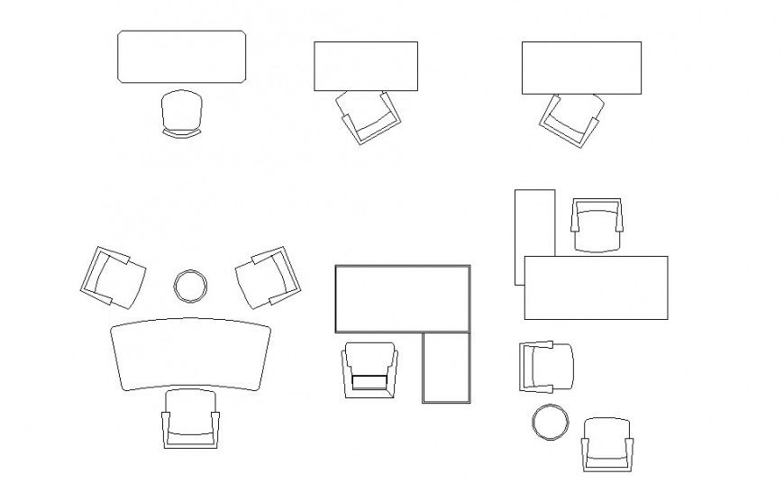Office furniture detail view detail dwg file