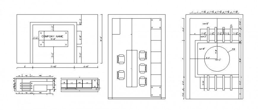 Office furniture details and ceiling details dwg file