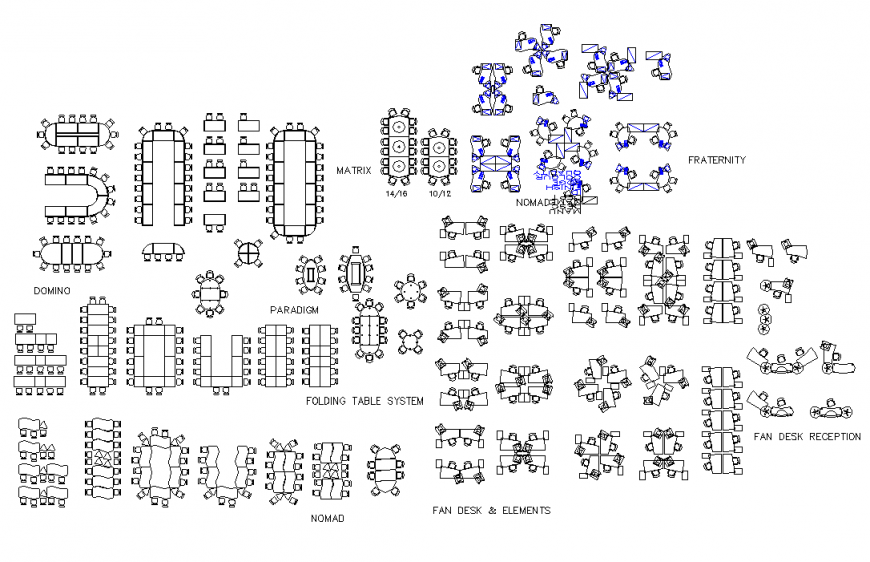 Office furniture symbol detail CAD blocks elevation layout dwg file