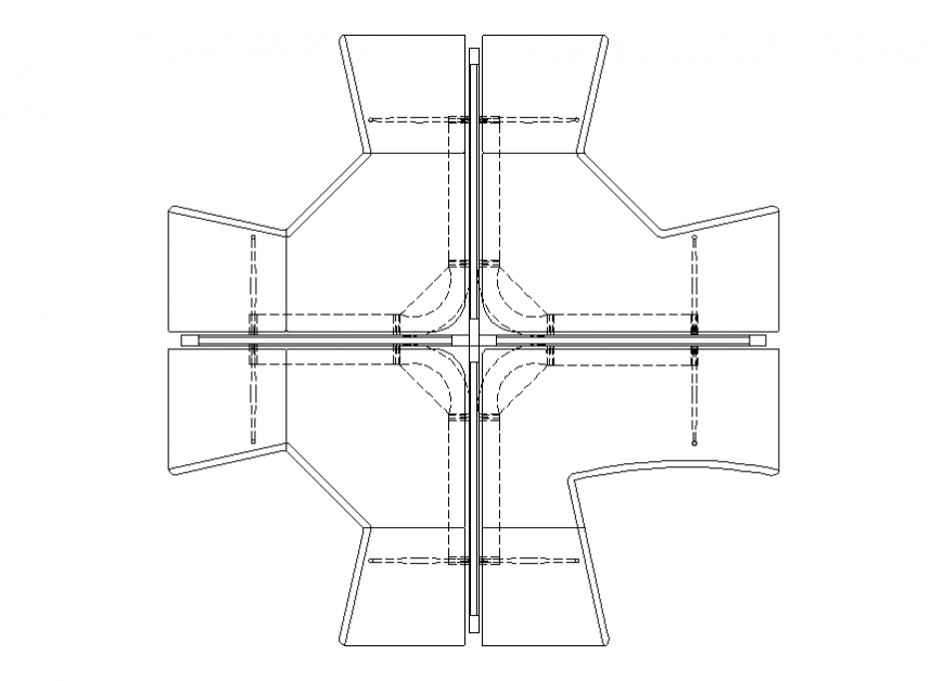 Office furniture top view blocks cad drawing details dwg file