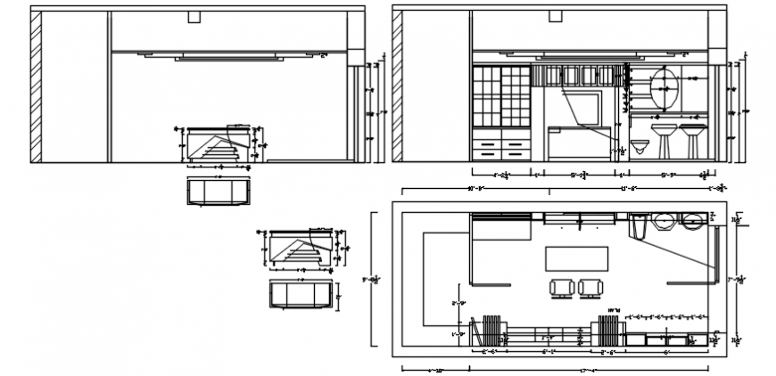 Office furniture top view with bedroom furniture