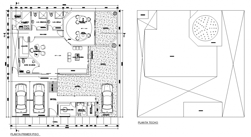 Office interior layout plan in dwg AutoCAD file.