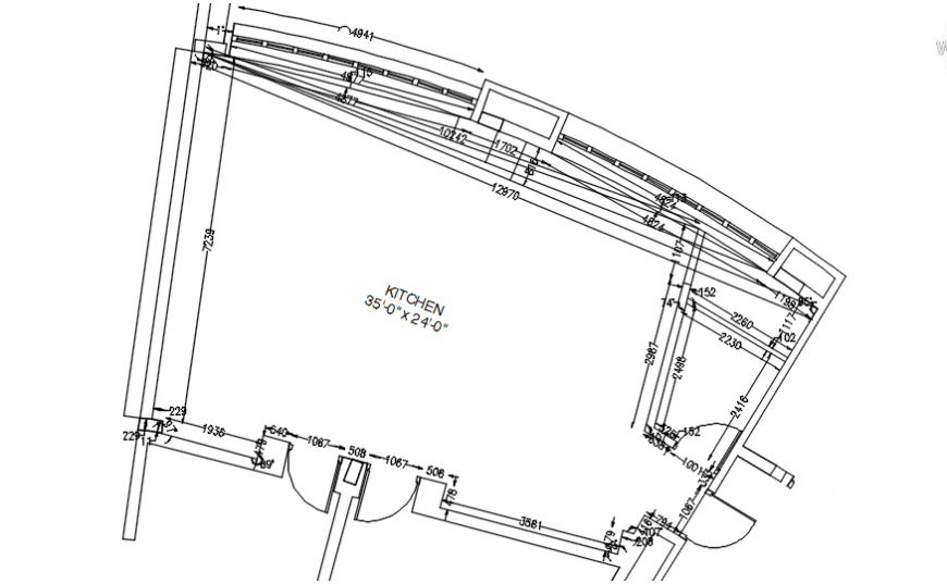 office kitchen layout plan auto-cad drawing details dwg file
