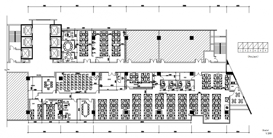 Office layout plan details with interior design and furniture layout cad drawing details dwg file