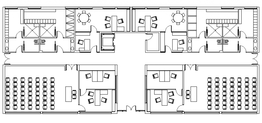Office layout plan drawing in dwg file.