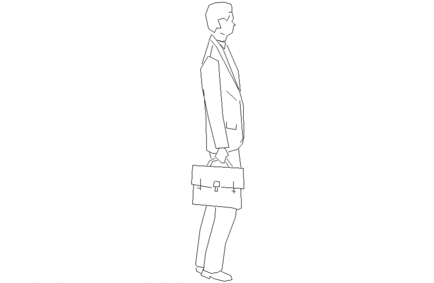 Office man people 2 d detail layout dwg file