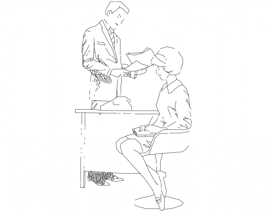 Office people act blocks cad drawing details dwg file