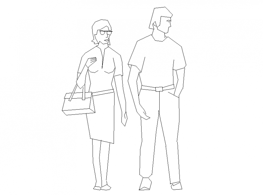 Office people act men and women block cad drawing details dwg file