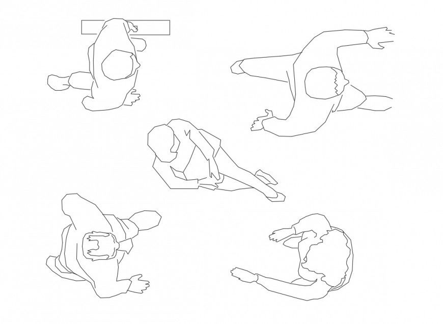 Office people top view elevation blocks cad drawing details dwg file