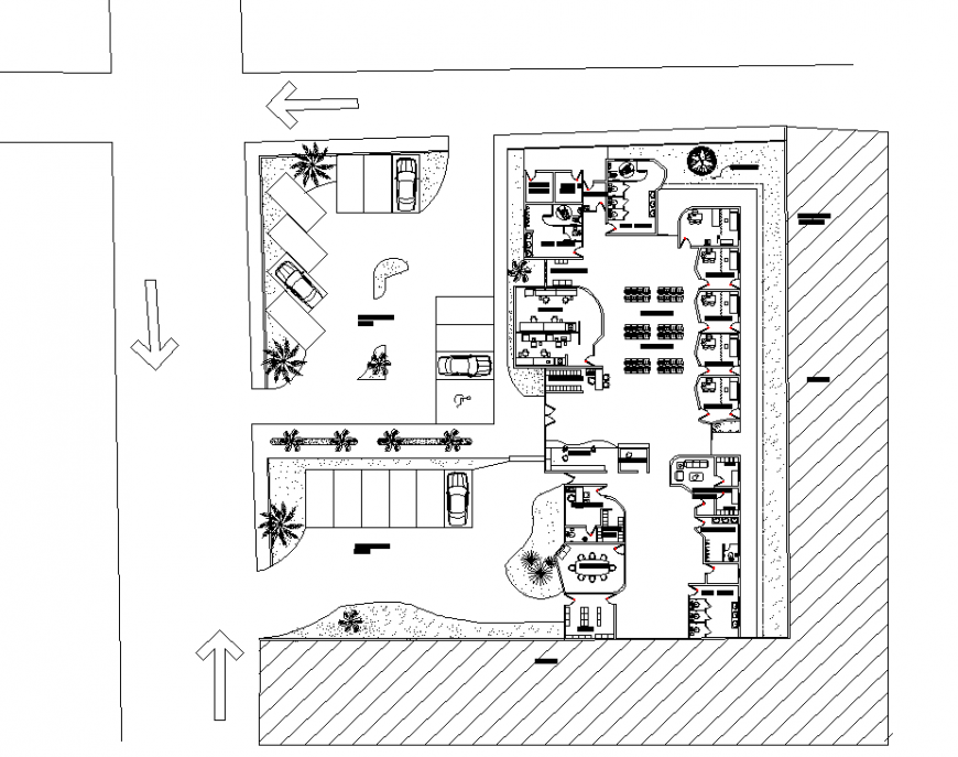 Office plan detail & dwg file.