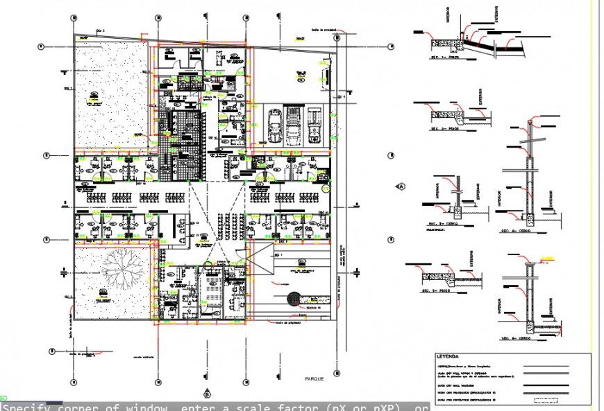 Office plan detail 2d view CAD construction unit layout file in dwg format