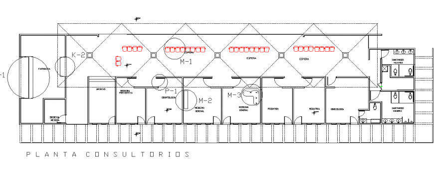 Office Plan Lay-out detail in Autocad file