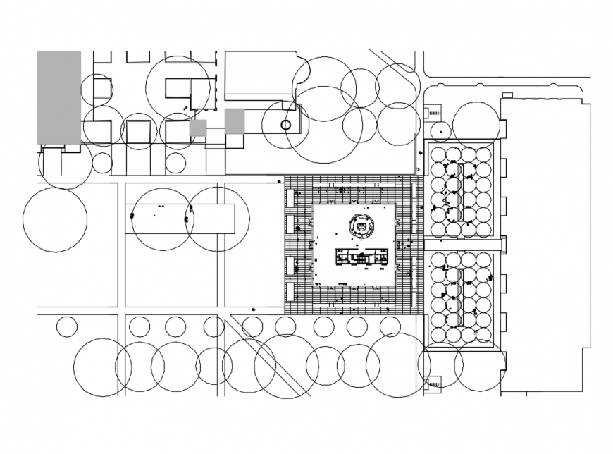 Office plan top view cad drawing details dwg file
