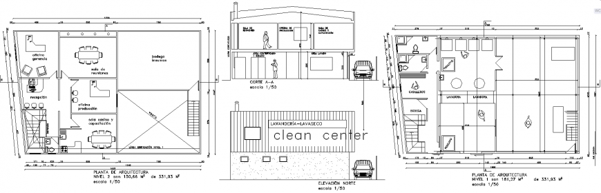 Office plan with detail & dwg file.