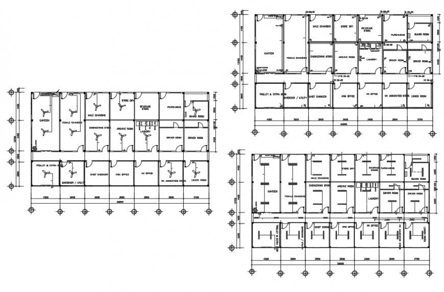 Office plan with detail dimension in autocad