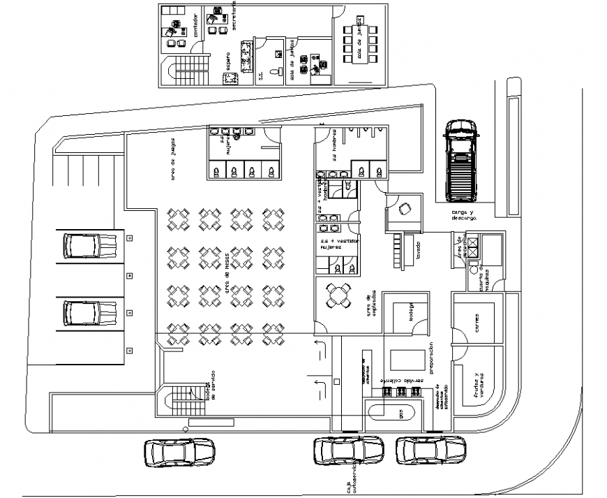 Office plan with detailed dwg file.