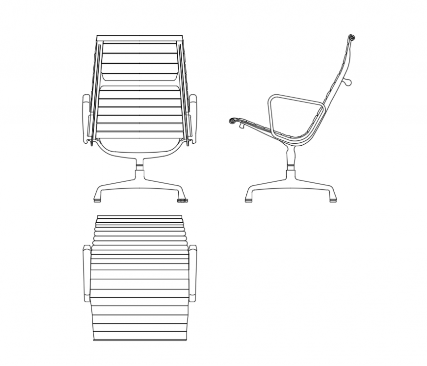 Office revolving chair cad block design dwg file