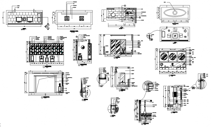 Office Interior Layout and Section Plan CAD Drawing DWG File
