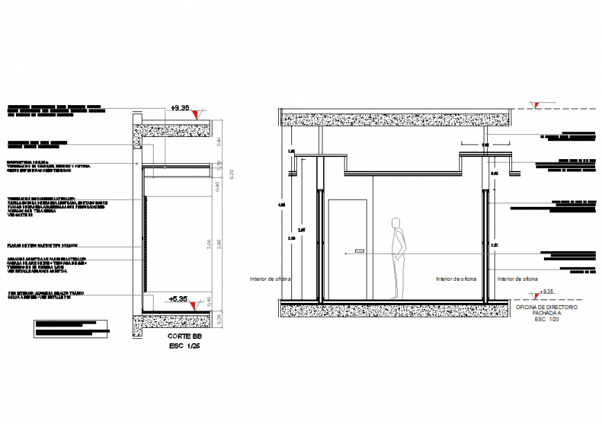 Office section plan autocad file