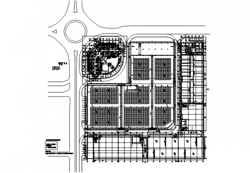 Office site layout plan of top view autocad file