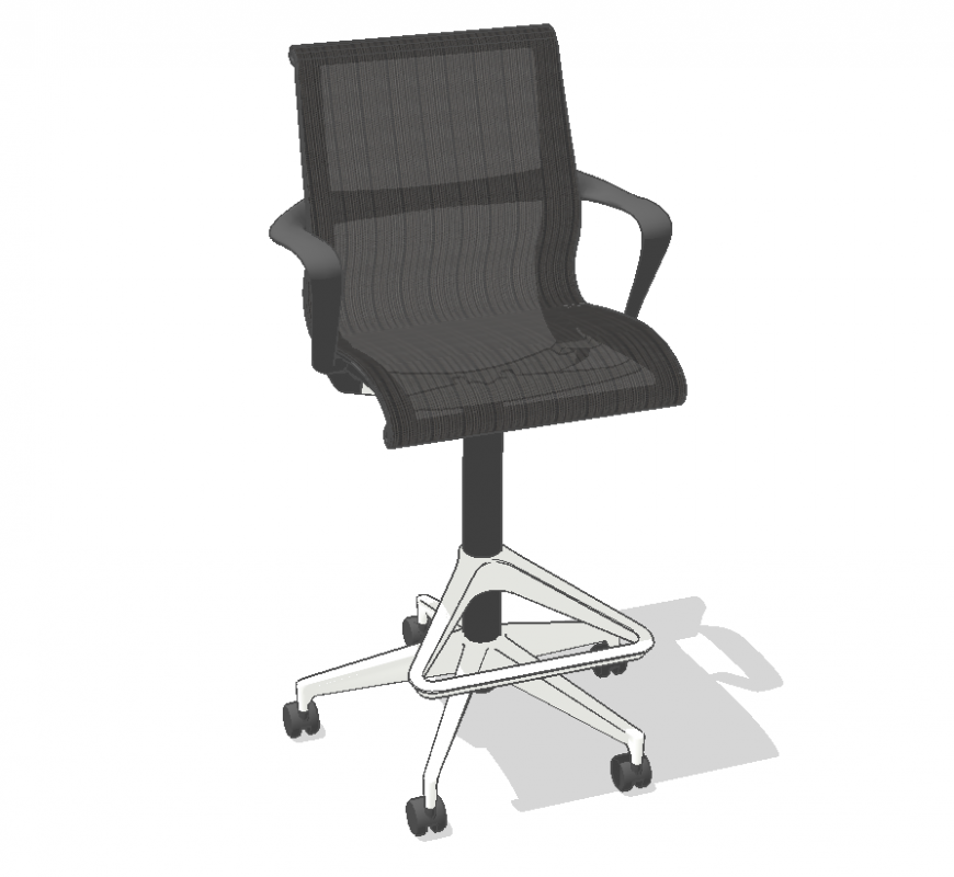 Office sitting chair detail elevation 3d model sketch-up file