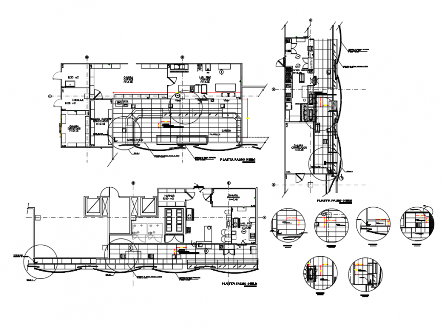 Office structure and false ceiling construction details dwg file