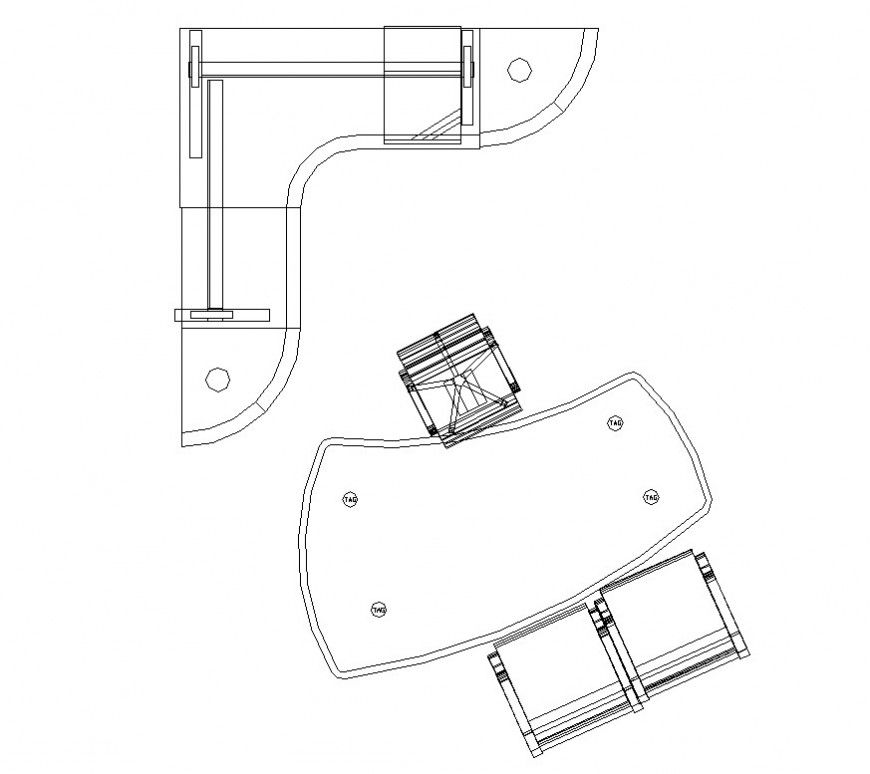 Office table CAD furniture blocks layout file in autocad format