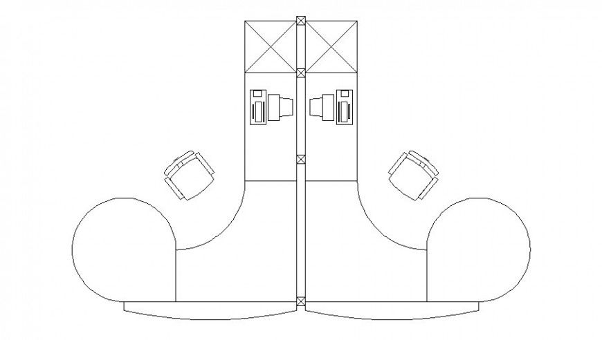 Office table desk detail elevation 2d drawing in autocad