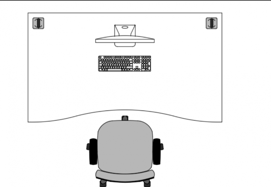 Office and Computer Table with Chairs in AutoCAD Layout File