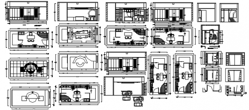 Office top view furniture plan details 2d view