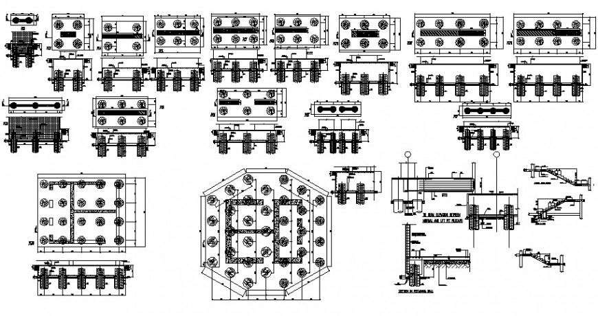 Office tower floors framing plan structure and construction drawing details dwg file