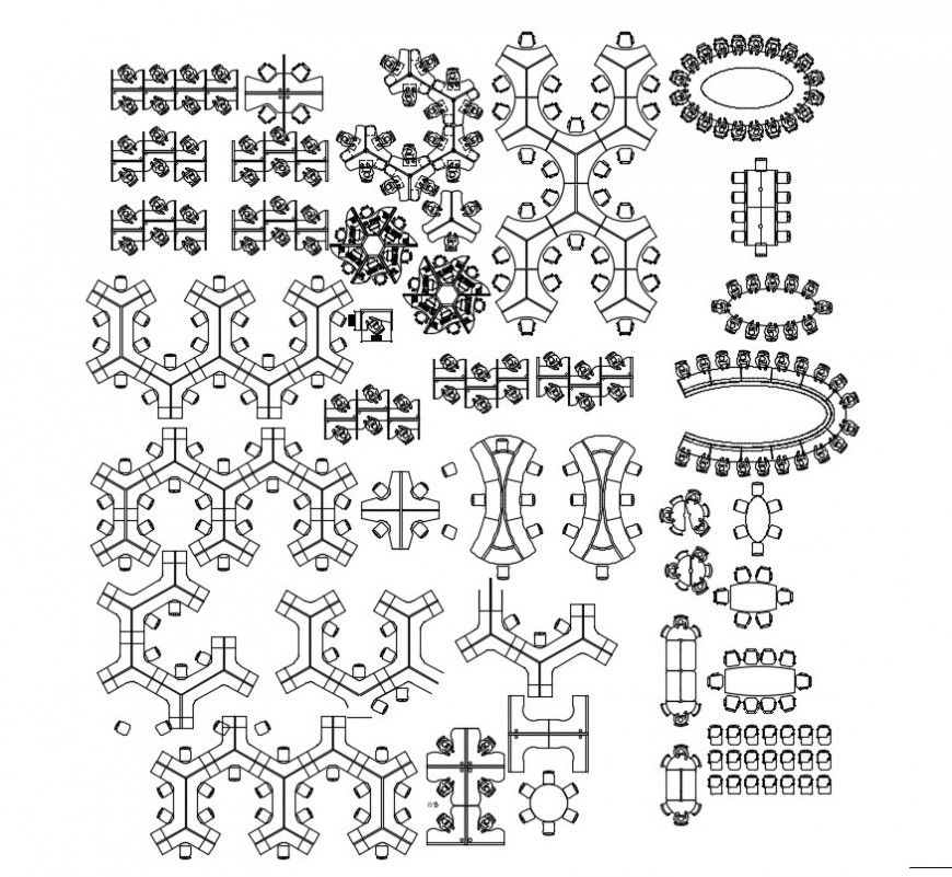 Office work desk blocks dwg file