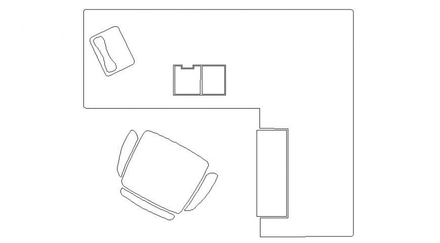 Office working table structure detail CAD furniture blocks 2d view dwg file