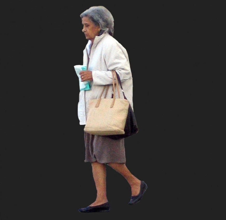 Old aged woman detail elevation 3d model layout file