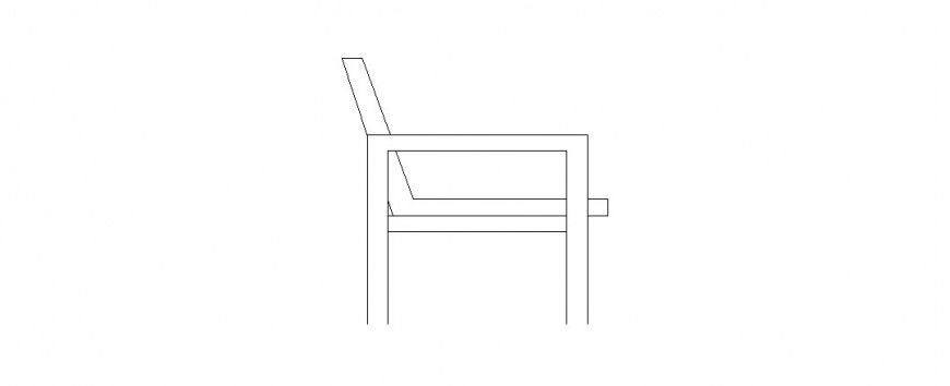Old chair side elevation block drawing details dwg file